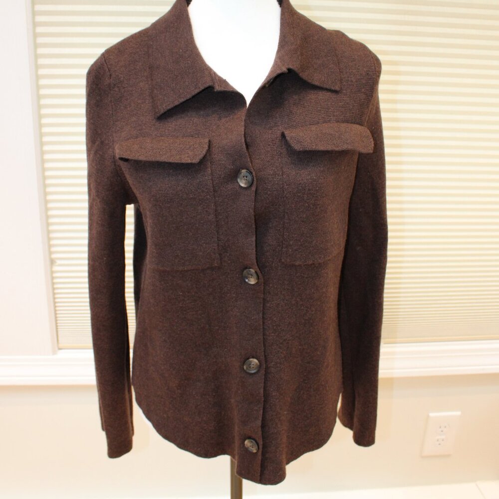 Banana Republic Sweater Shirt Jacket- Size S- dark brown